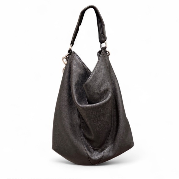 Rebecca Minkoff Moto Hobo Leather Shoulder Bag Black - Picture 3 of 8